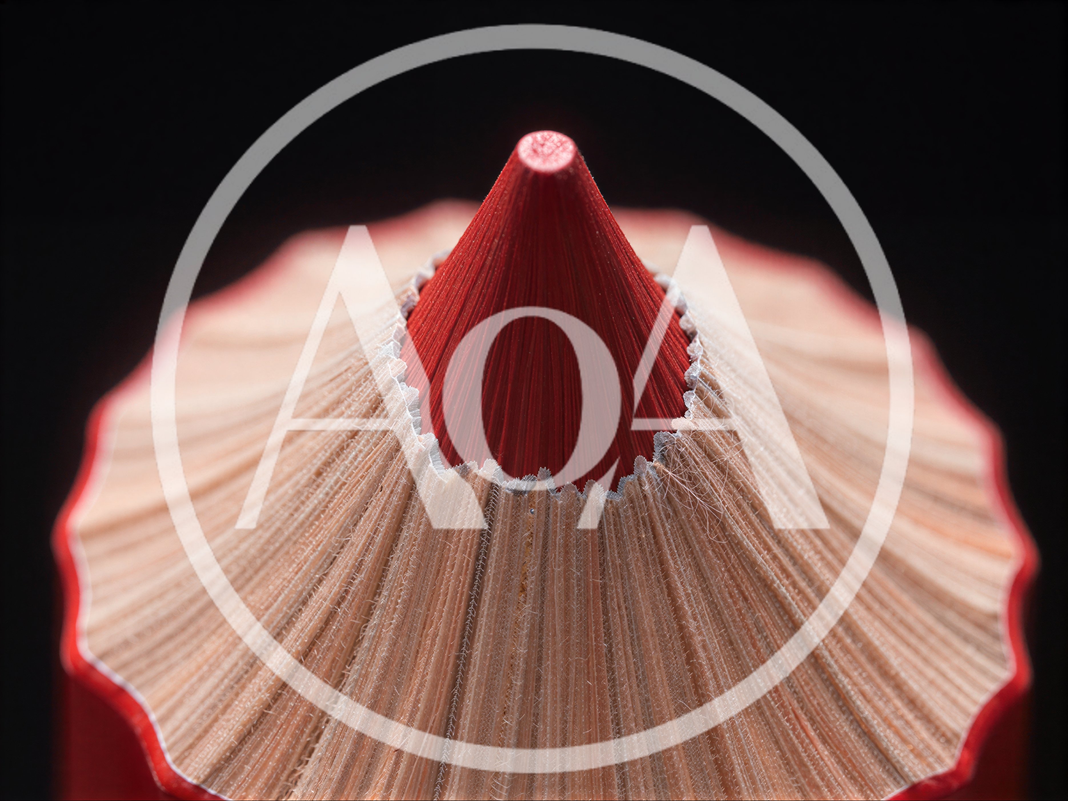 Extreme Macro Close Up Of A Red Pencil Tip
