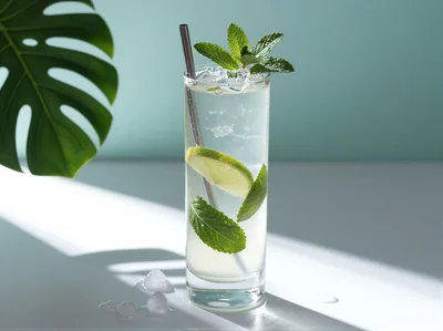 Refreshing Mojito Cocktail With Lime And Mint