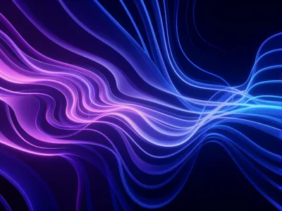 Abstract Glowing Neon Wave Lines Background