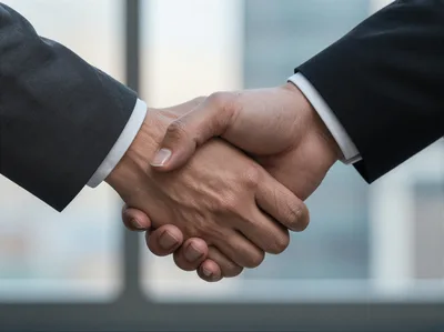 Professional Business Handshake Between Two Partners