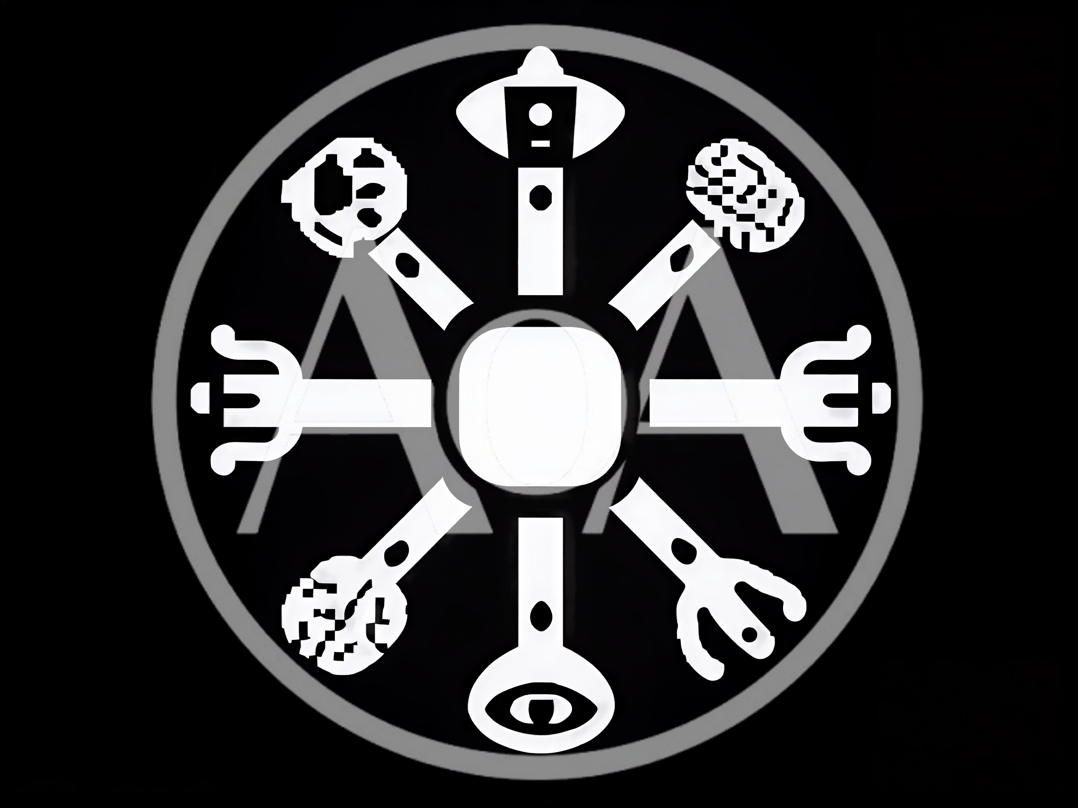 Abstract Geometric Symbol With Eight Radial Arms