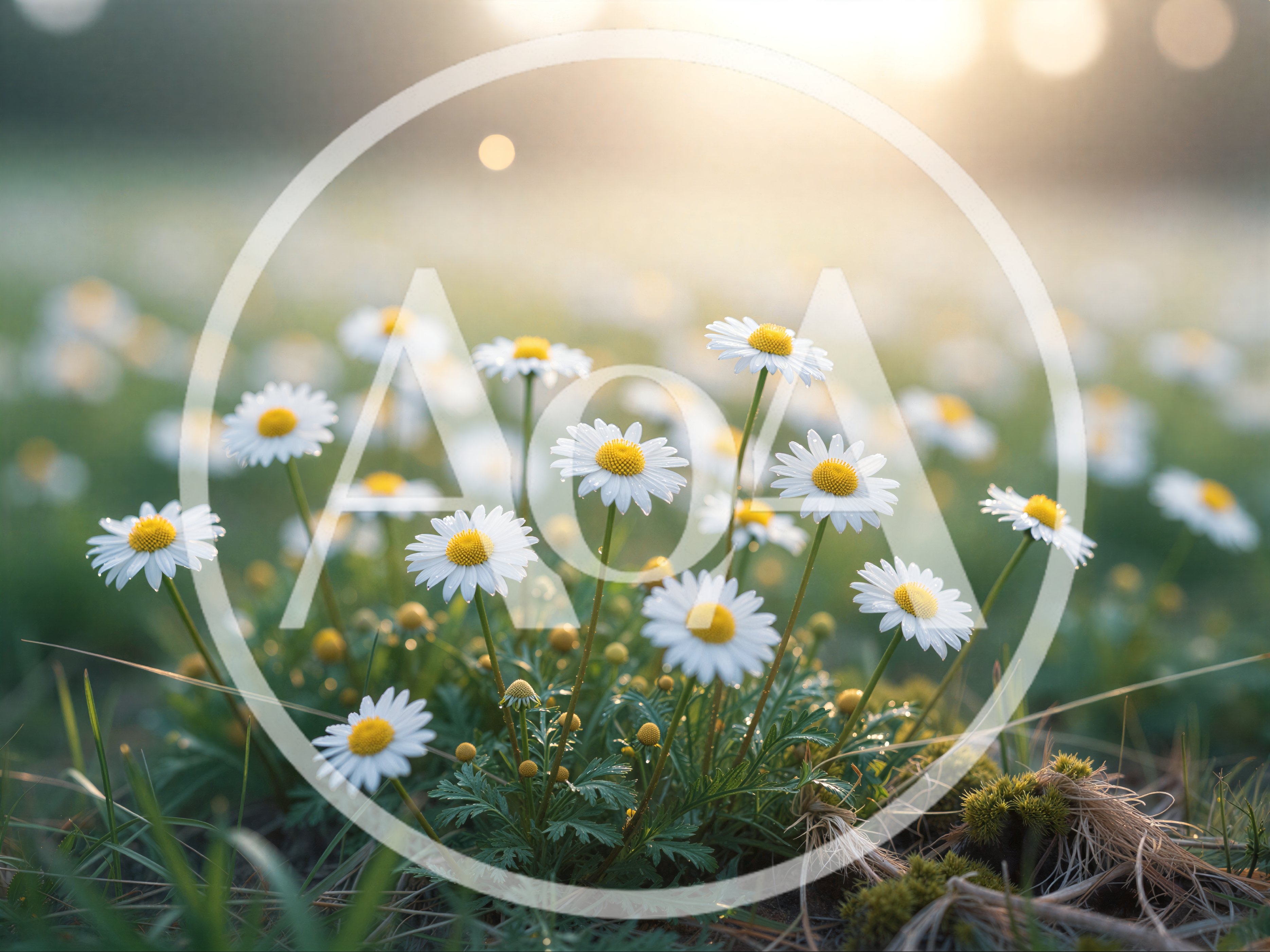 White Daisy Flowers Blooming In A Sunny Meadow