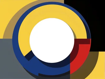 Abstract Geometric Composition With Circular Shapes And Bold Colors