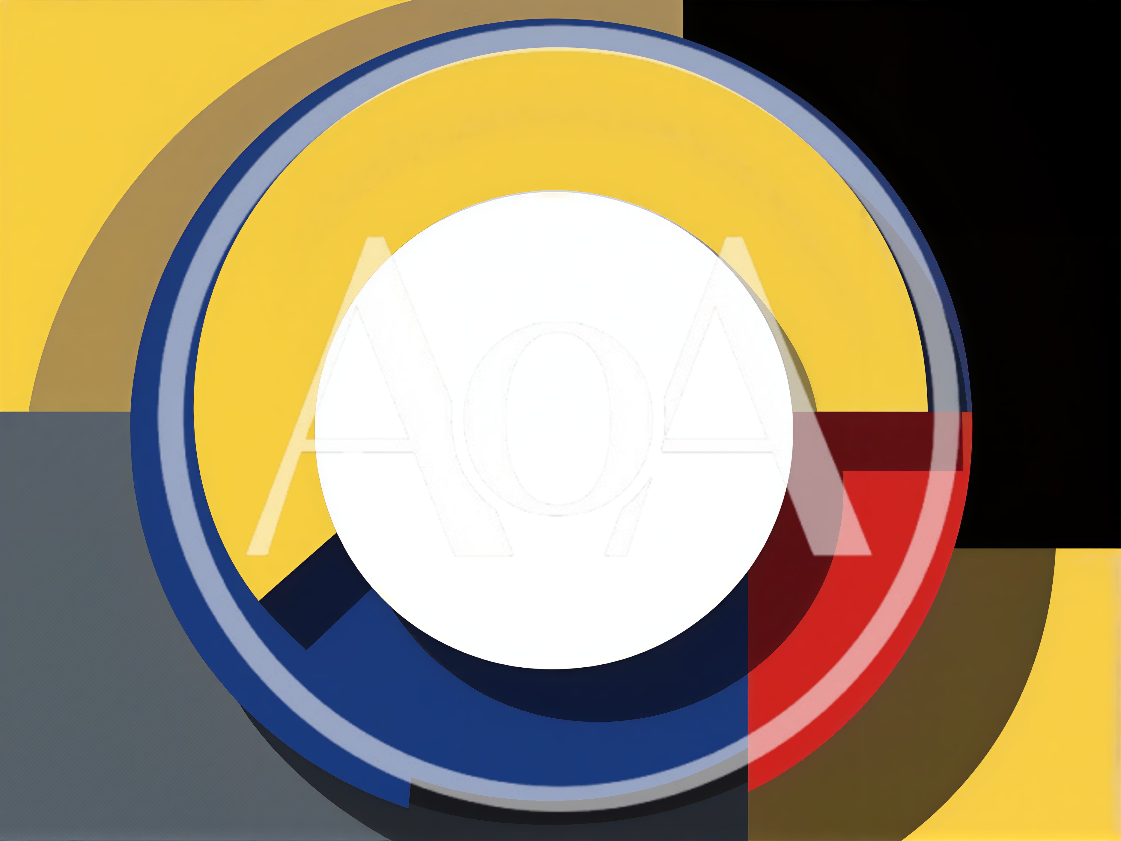 Abstract Geometric Composition With Circular Shapes And Bold Colors