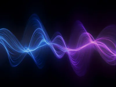 Abstract Glowing Blue And Purple Wave Lines