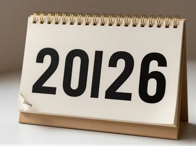 Desk Calendar Showing The Year 2026