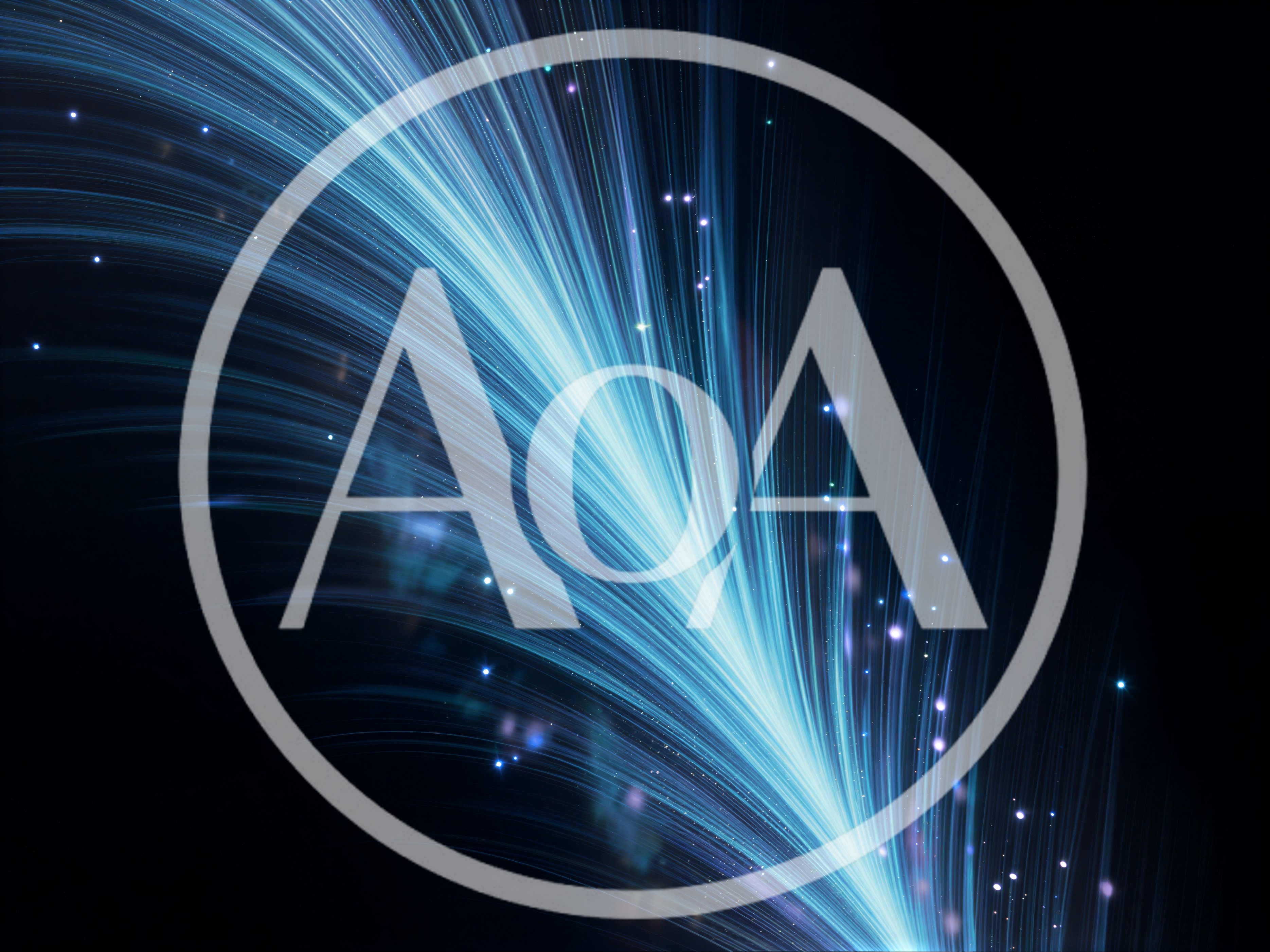Abstract Blue Light Streaks And Glowing Particles