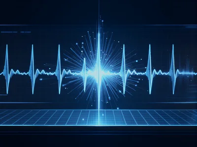 Digital Heartbeat EKG Monitor With Glowing Energy Burst