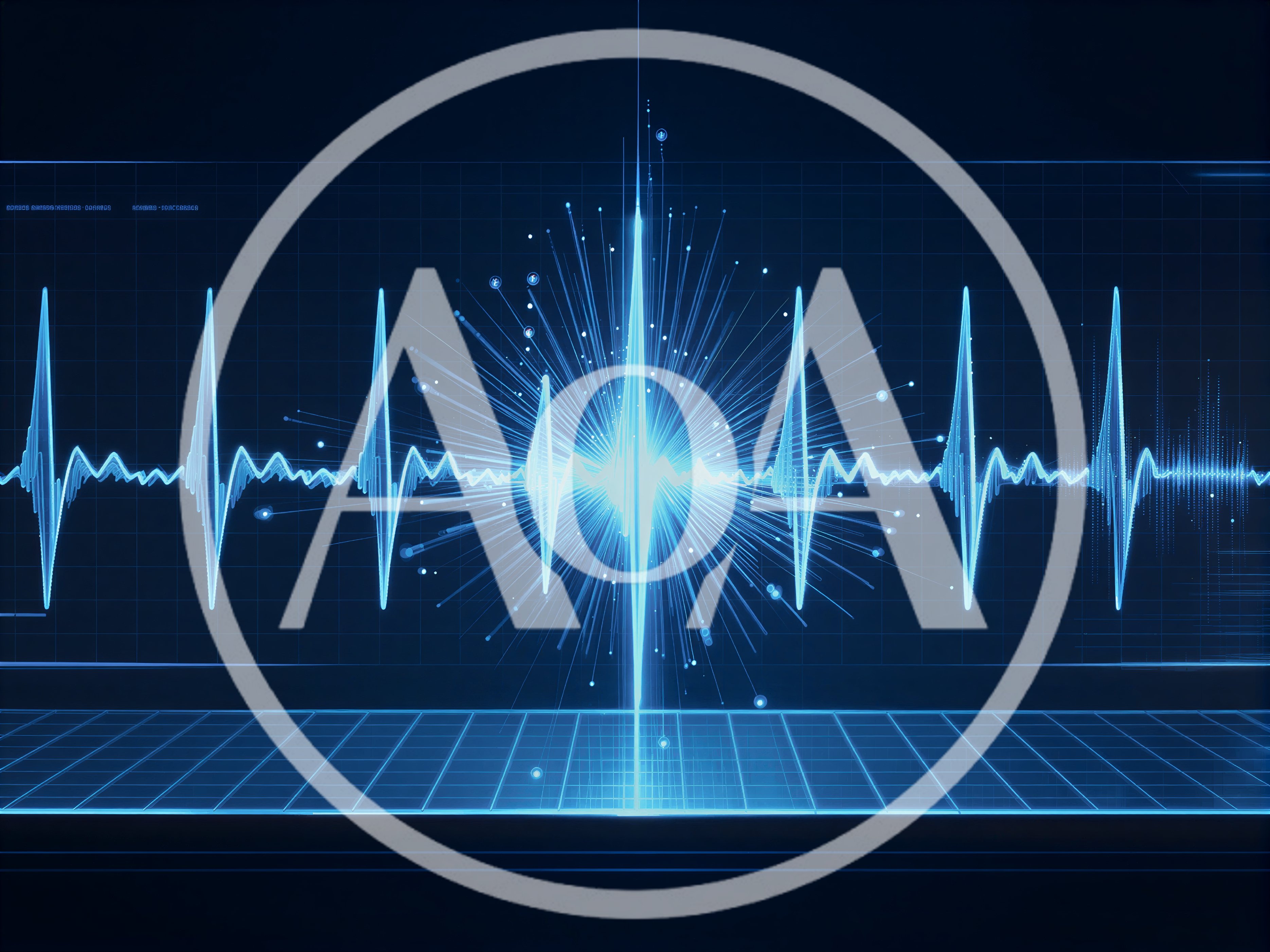 Digital Heartbeat EKG Monitor With Glowing Energy Burst