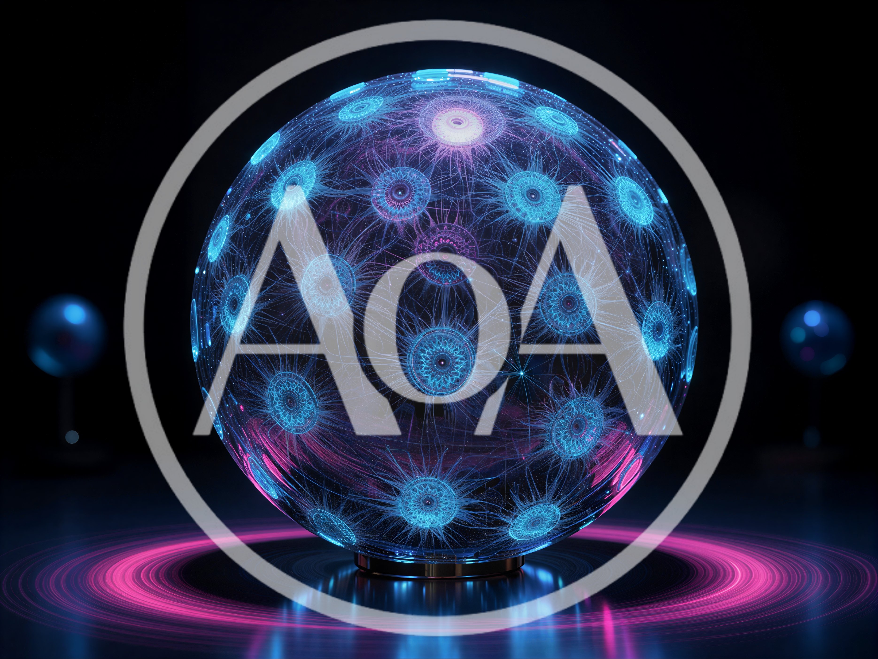 Glowing Futuristic Energy Sphere With Intricate Fractal Patterns