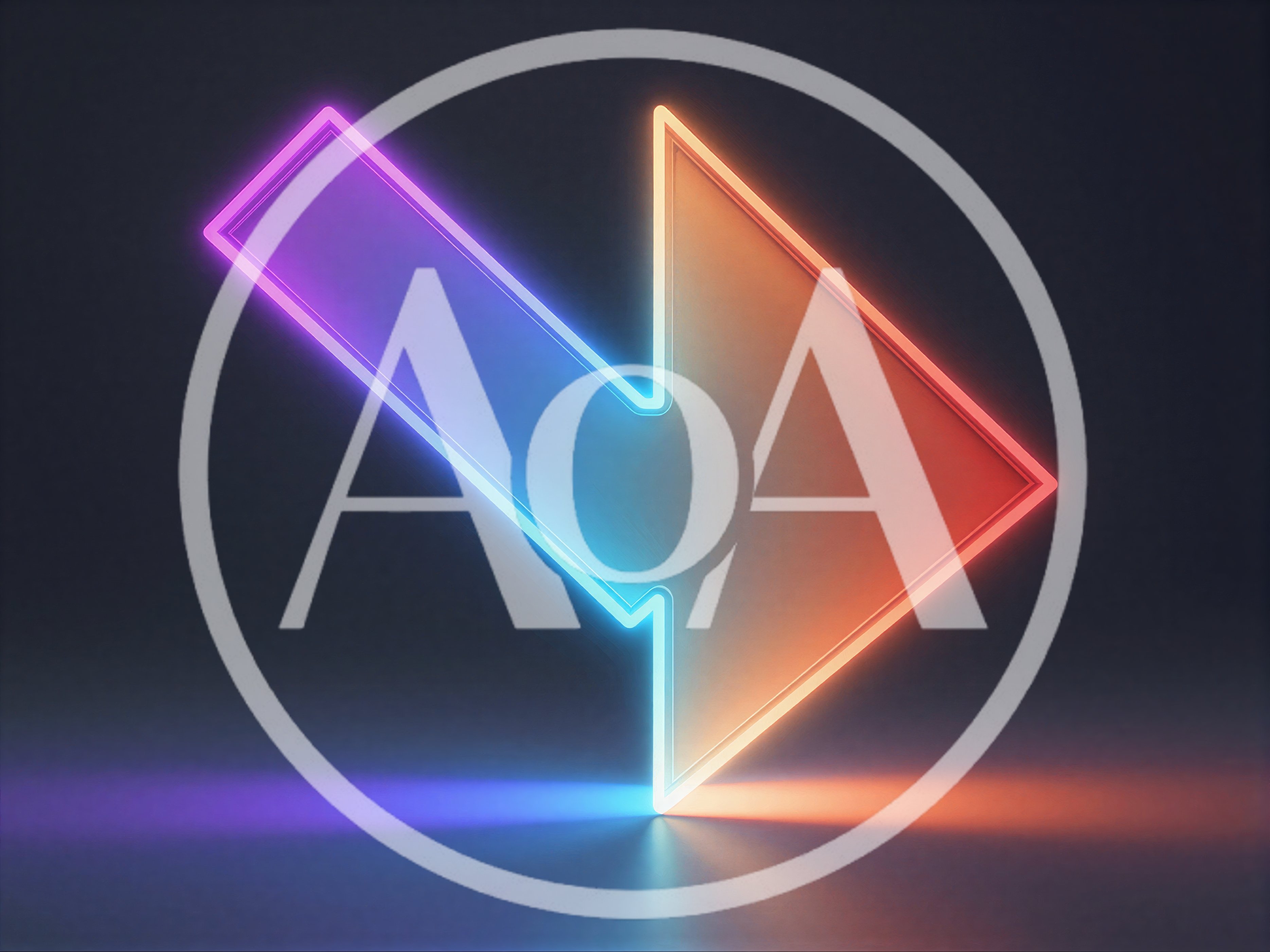 Neon Glowing Arrow Sign With Gradient Lighting