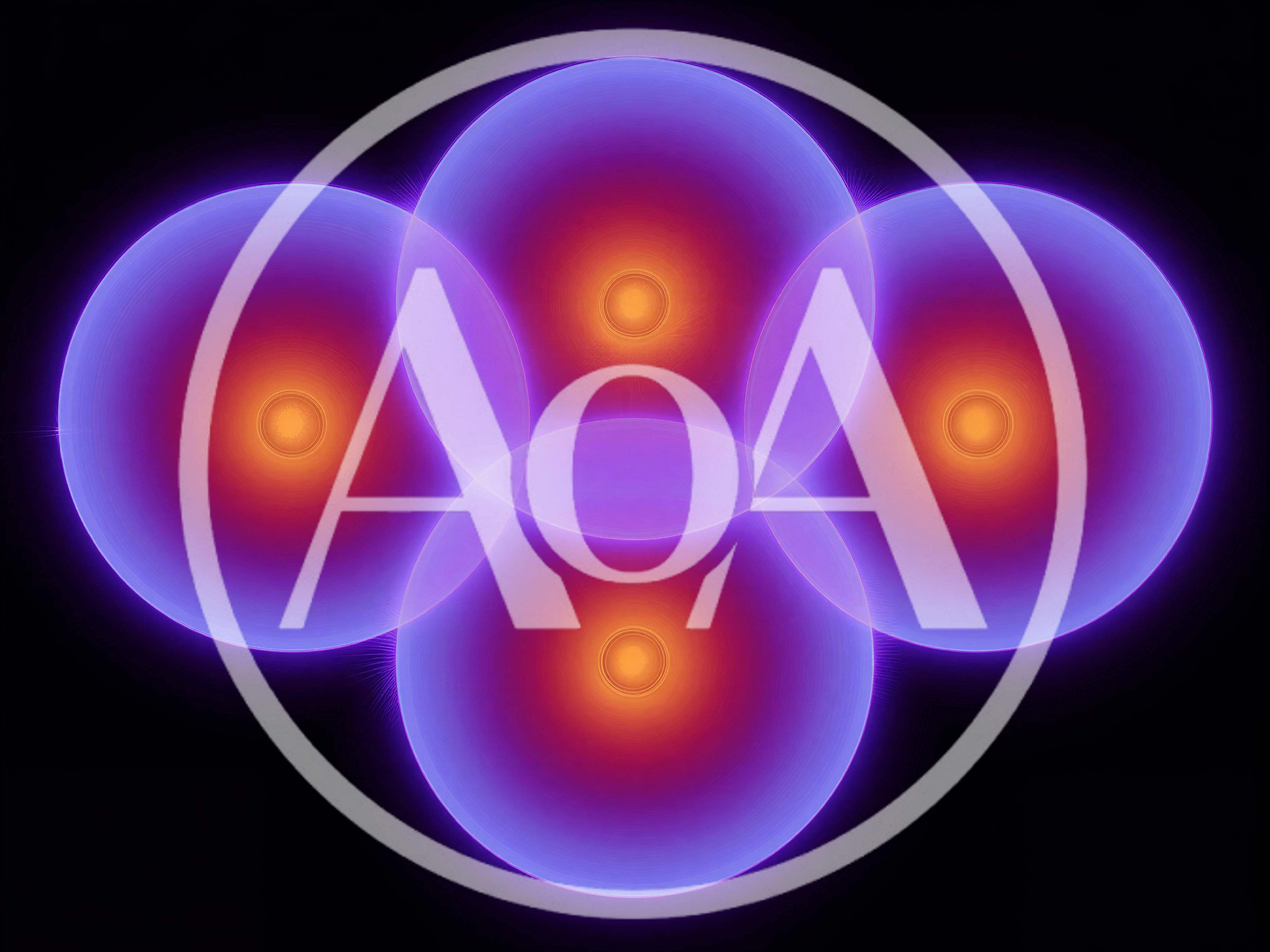 Abstract Glowing Circles Overlapping In A Symmetrical Pattern