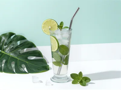 Refreshing Mojito Cocktail With Lime And Mint
