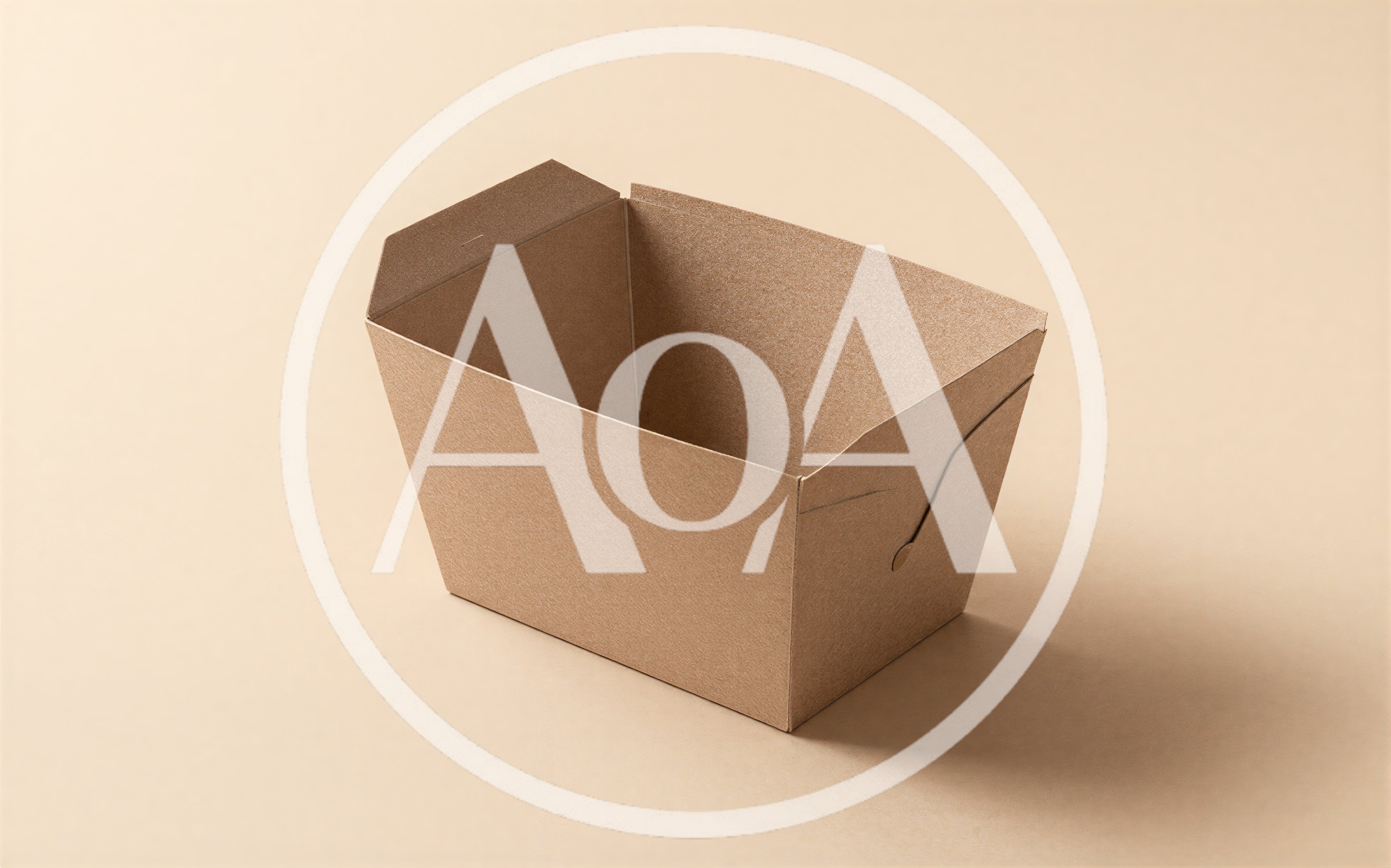 Empty Brown Cardboard Food Container Mockup