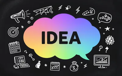Creative Idea Concept With Hand Drawn Business Icons