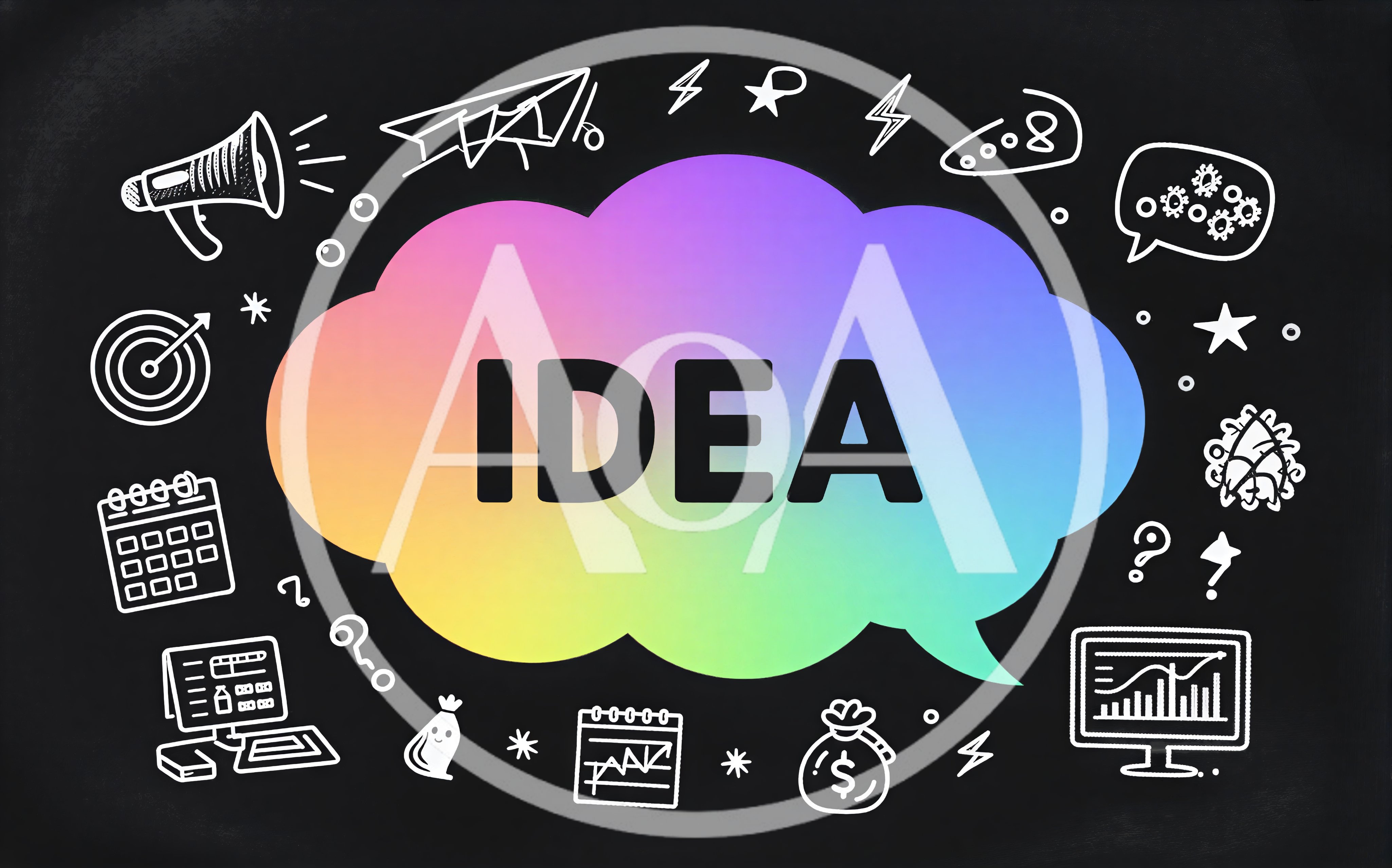 Creative Idea Concept With Hand Drawn Business Icons