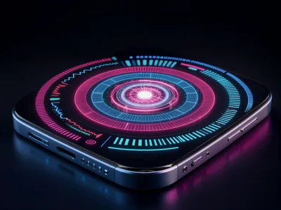 Futuristic Smartphone Display With Glowing Digital Interface