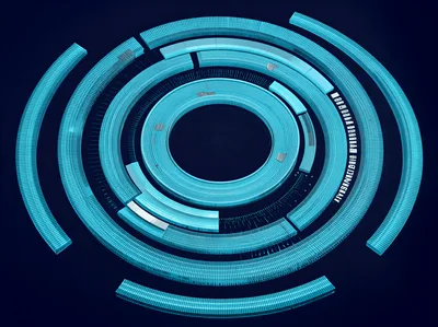 Abstract Digital Circular Data Visualization Interface