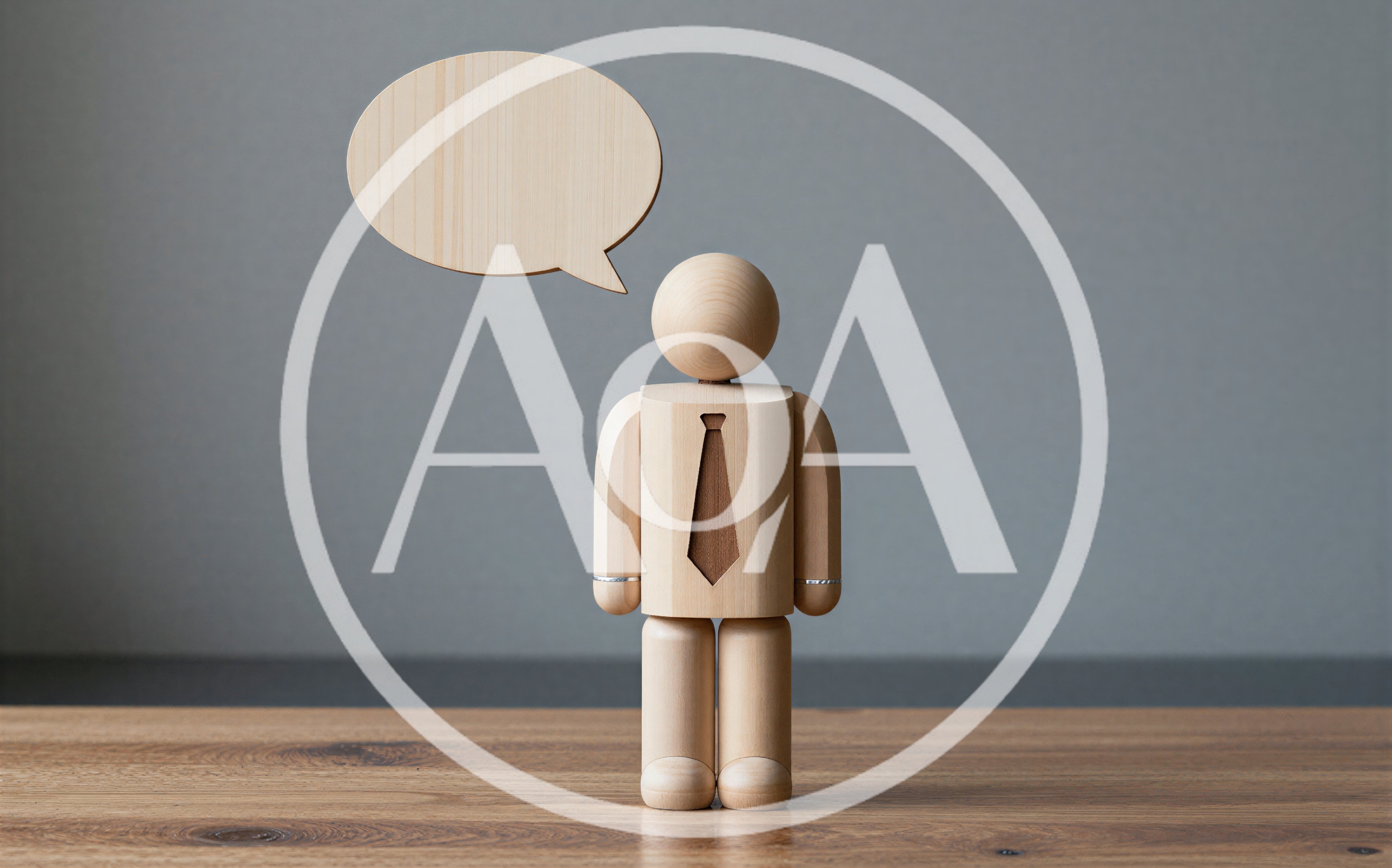 Wooden Mannequin Figure With Blank Speech Bubble