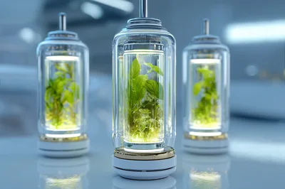 Futuristic Glass Plant Growth Chambers In Laboratory