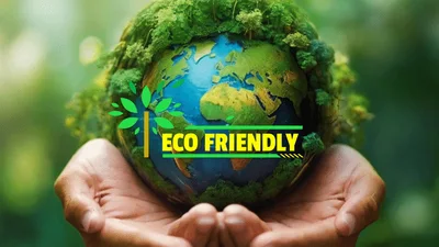 Hands Holding Earth Globe With Eco Friendly Text Animation