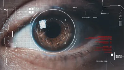 Futuristic Eye Scan With Digital Data Overlay