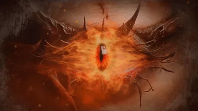 Fiery Demon Eye Glowing With Intense Heat