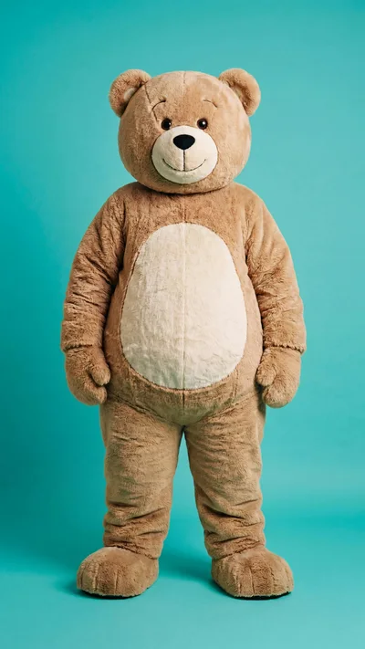 Person Wearing A Full Body Teddy Bear Costume