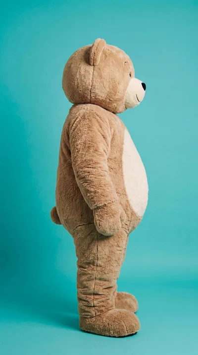 Person Wearing A Full Body Teddy Bear Costume