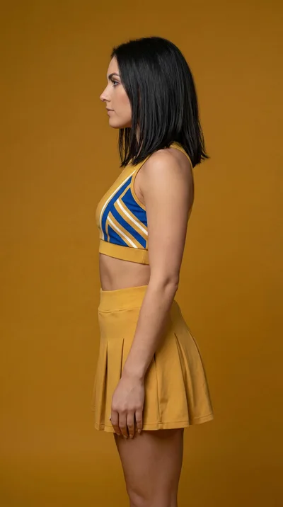 Side Profile Of A Woman In A Cheerleader Outfit