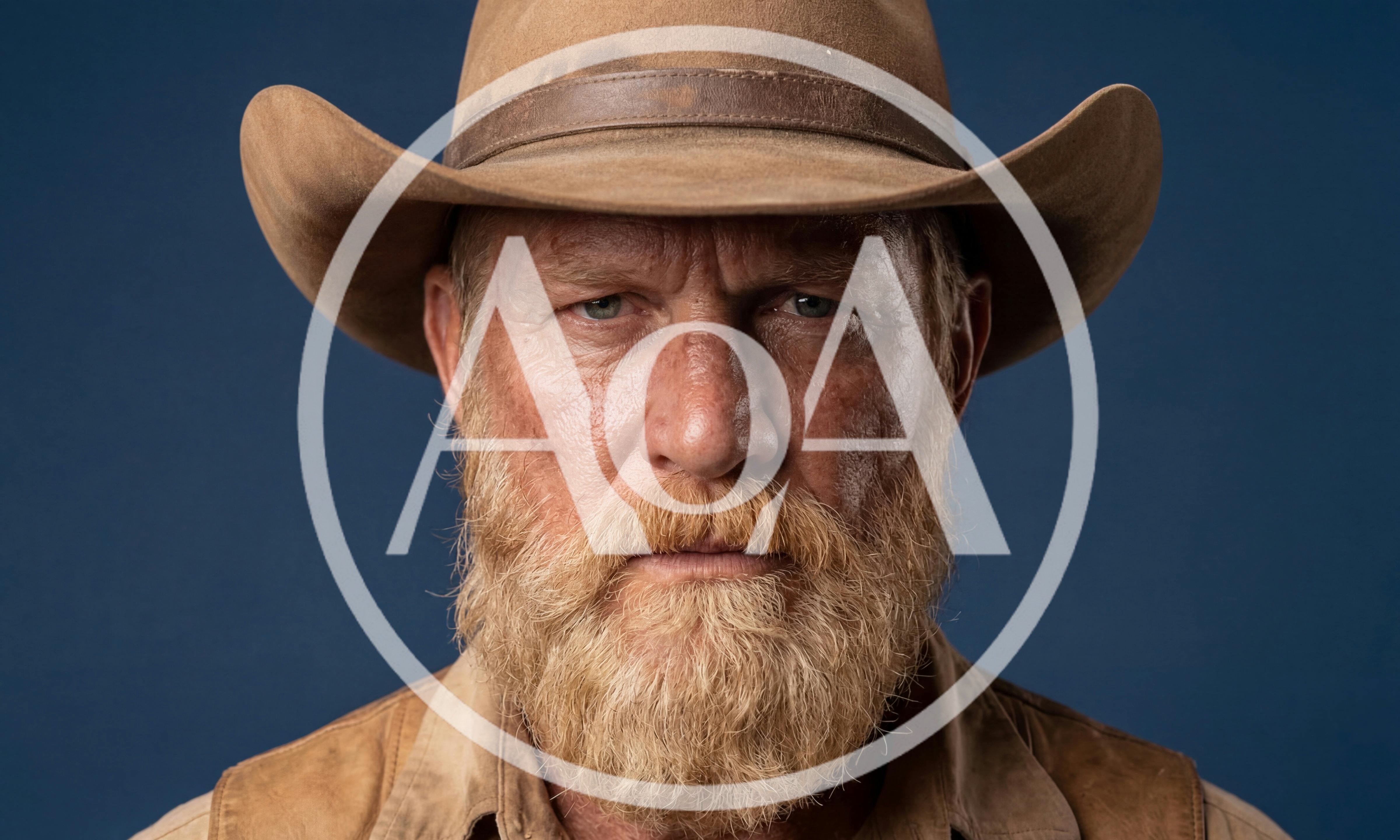 Portrait Of A Rugged Cowboy With A Beard