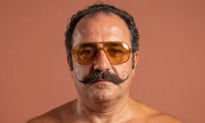 Portrait Of A Middle Aged Man With A Handlebar Mustache