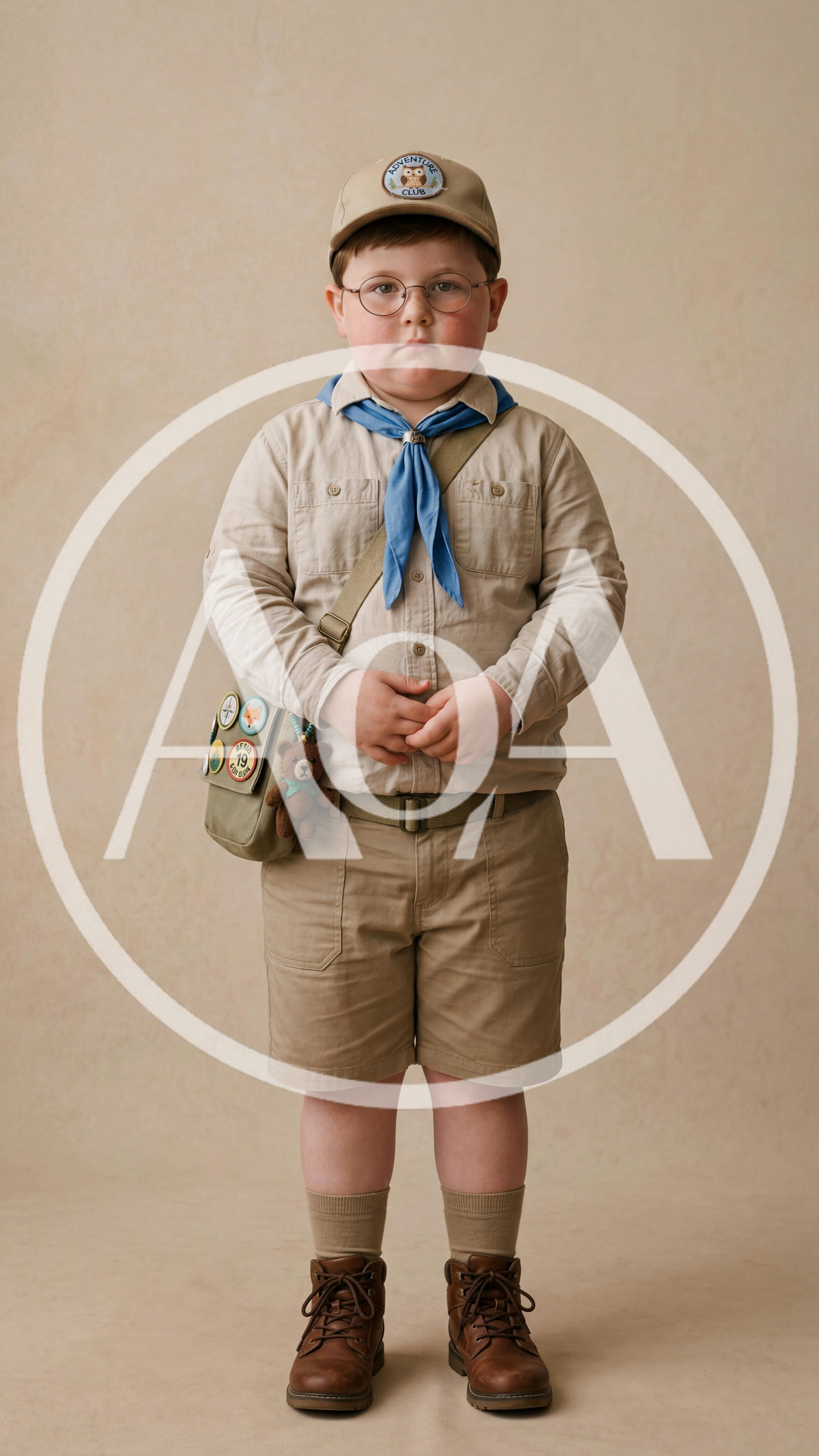 Young Boy Dressed As A Scout Standing