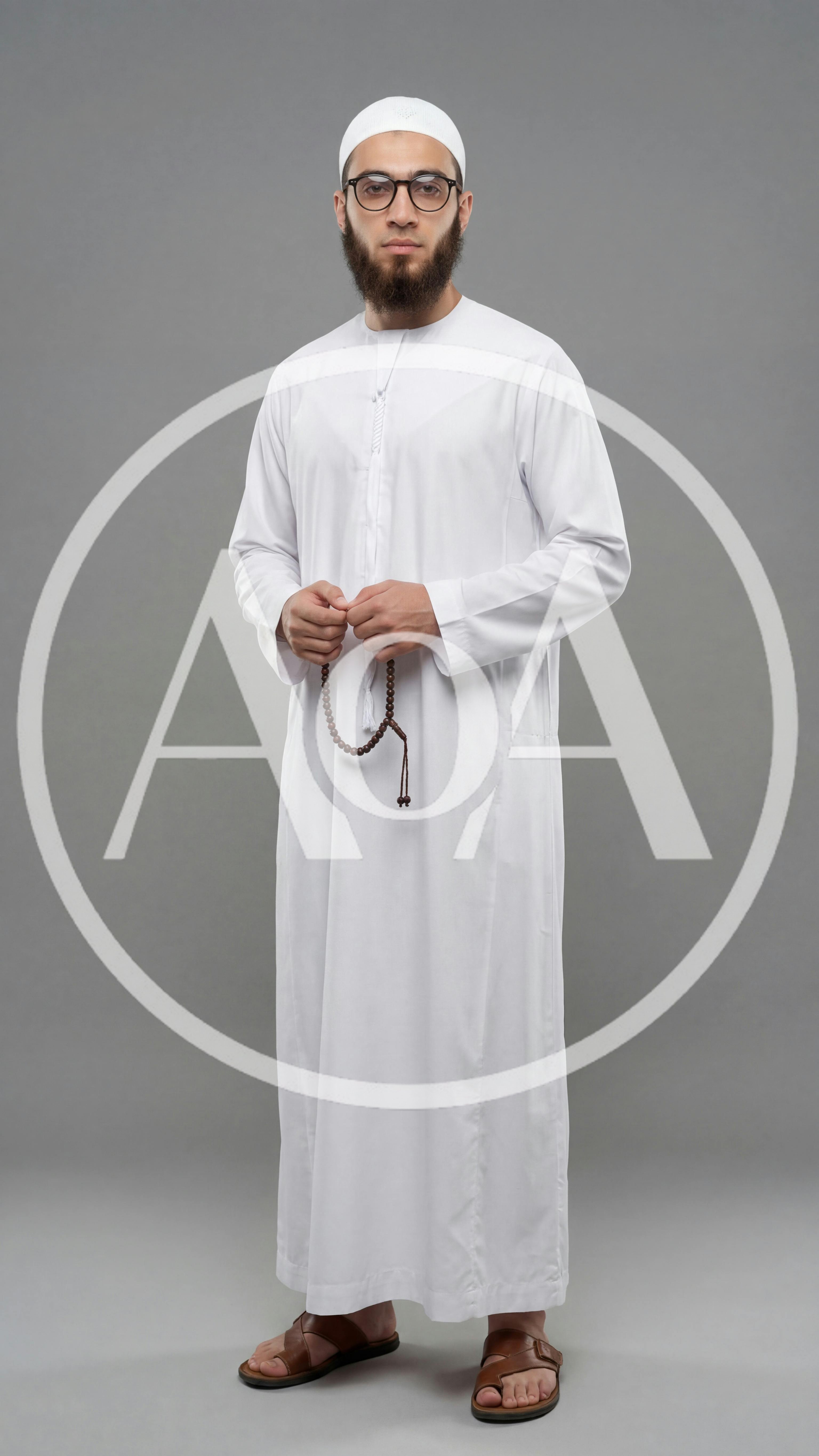 Young Muslim Man Holding Prayer Beads