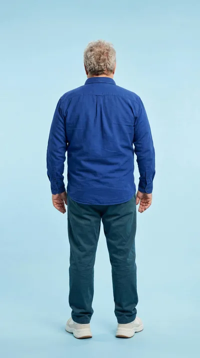Back View Of A Mature Man Standing