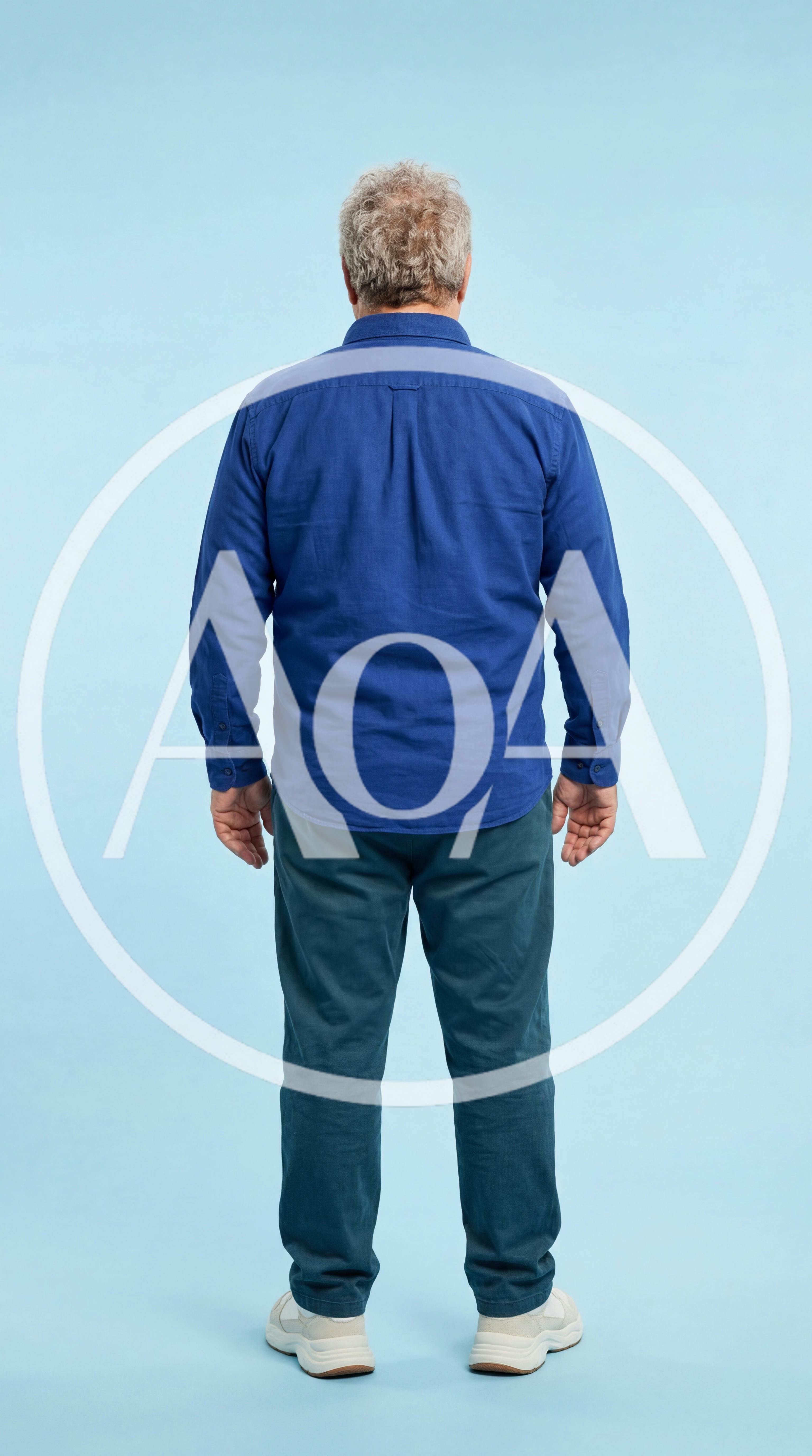 Back View Of A Mature Man Standing