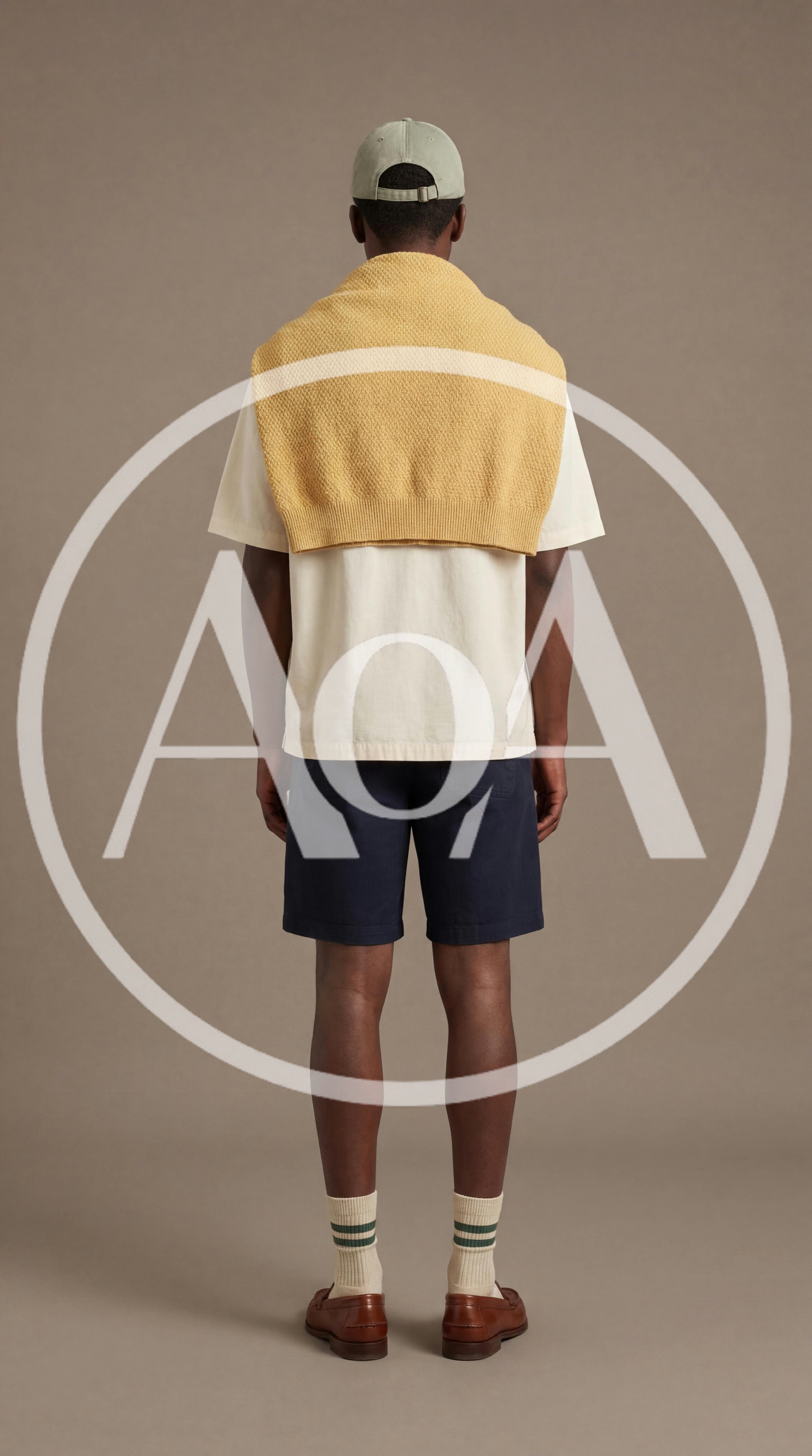 Back View Of A Man Wearing Casual Summer Outfit