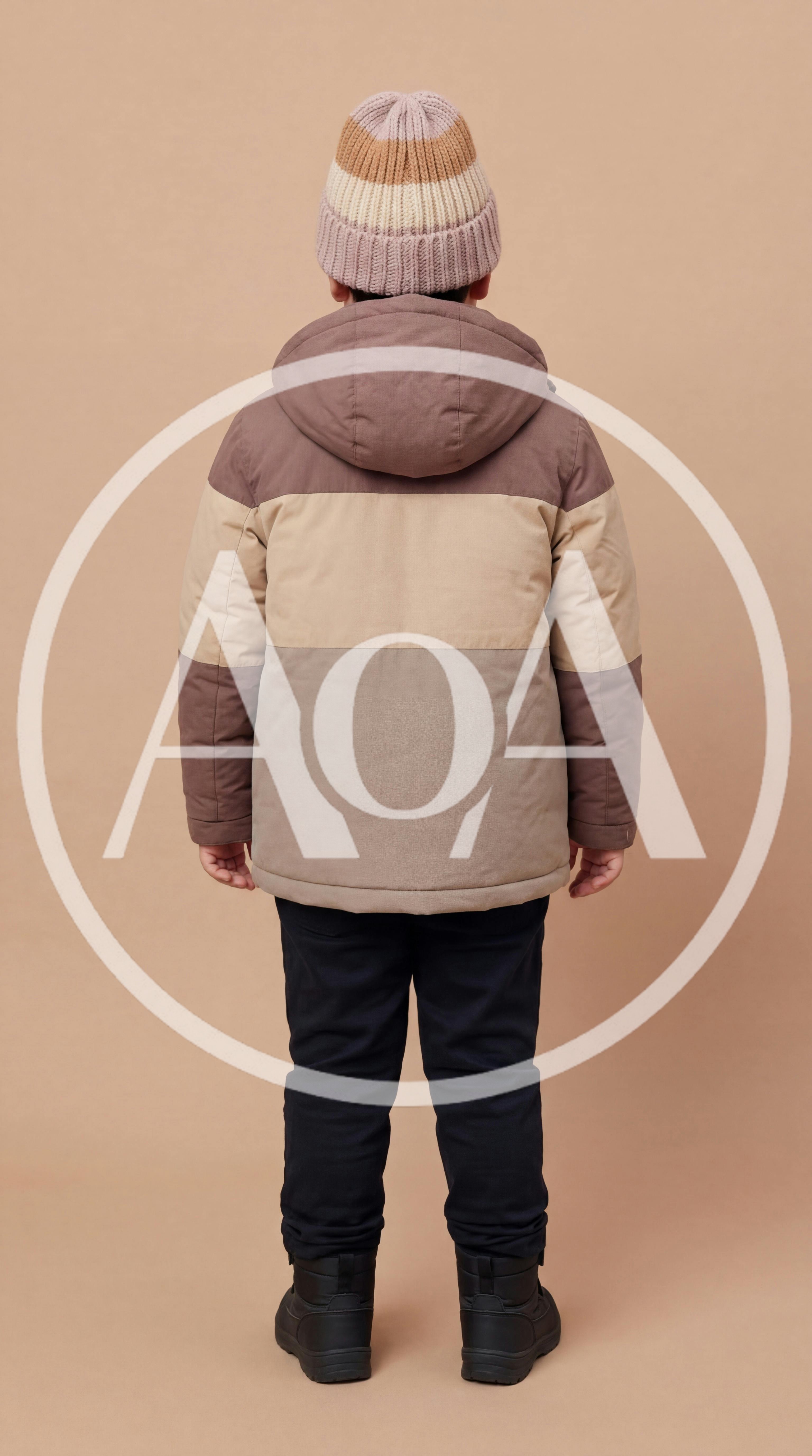 Young Boy Wearing Winter Jacket and Beanie