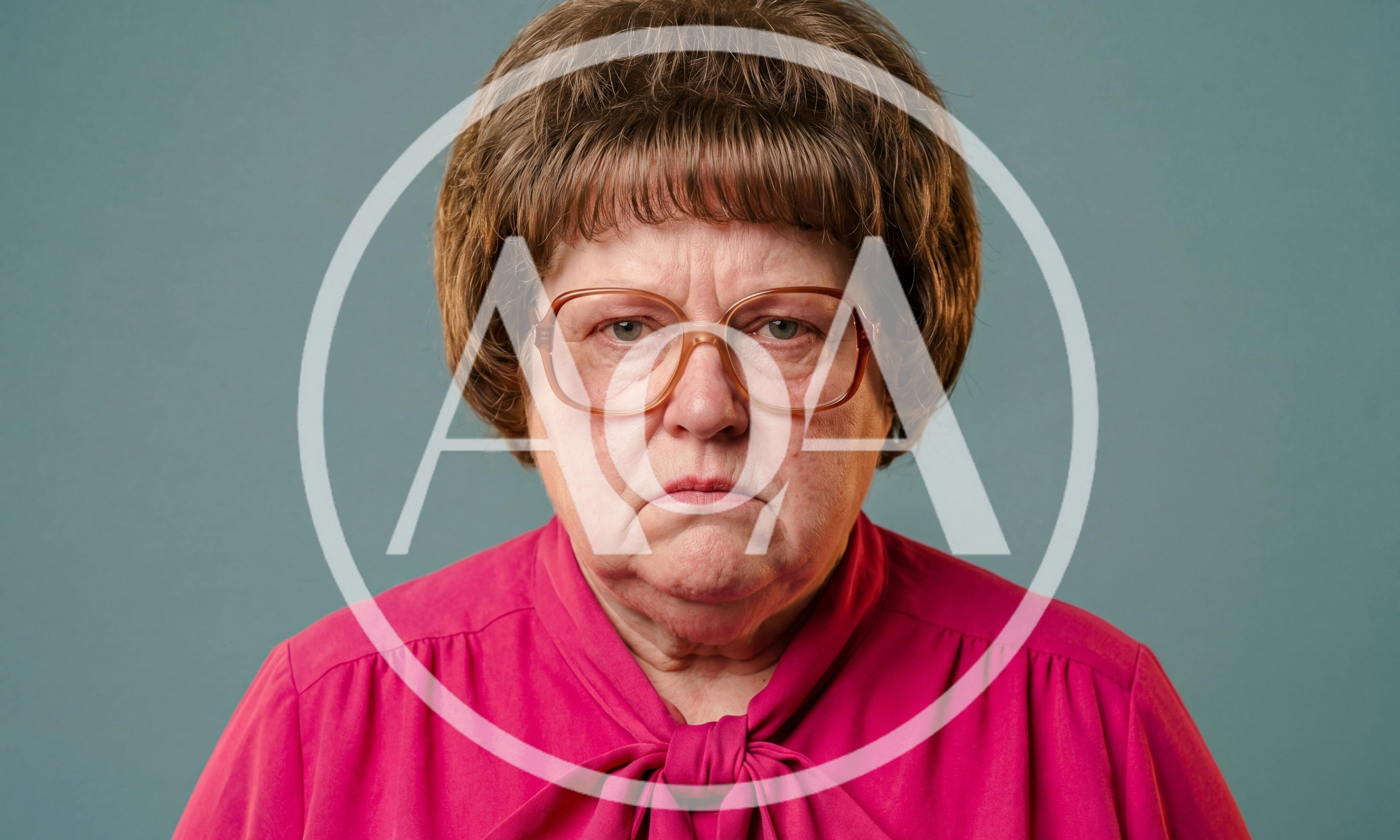 Serious Elderly Woman Looking Directly At Camera
