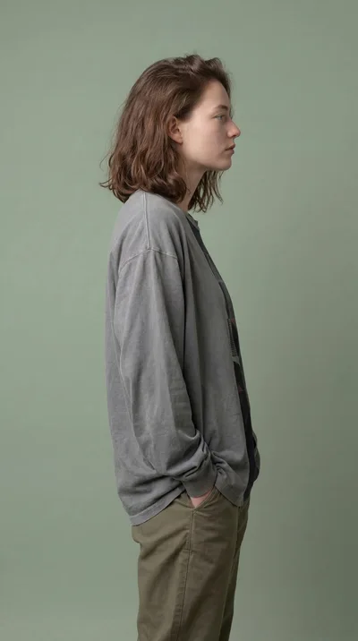 Side Profile Of A Young Woman Standing