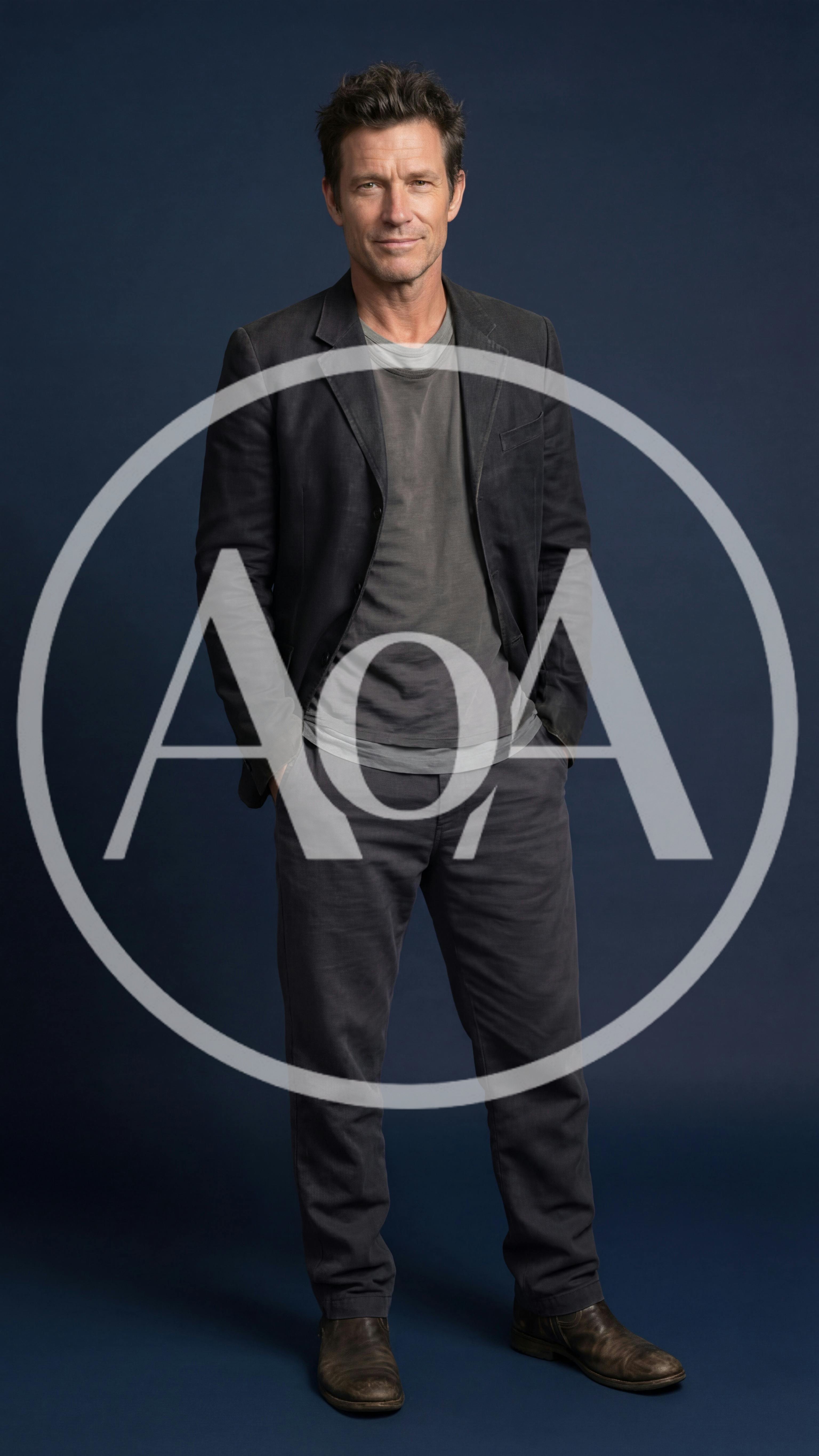 Full Body Portrait Of A Mature Man In Casual Attire