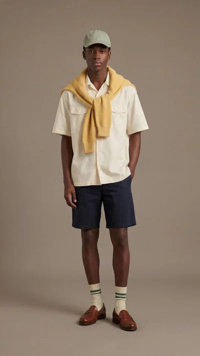 Young Man Modeling Casual Summer Outfit