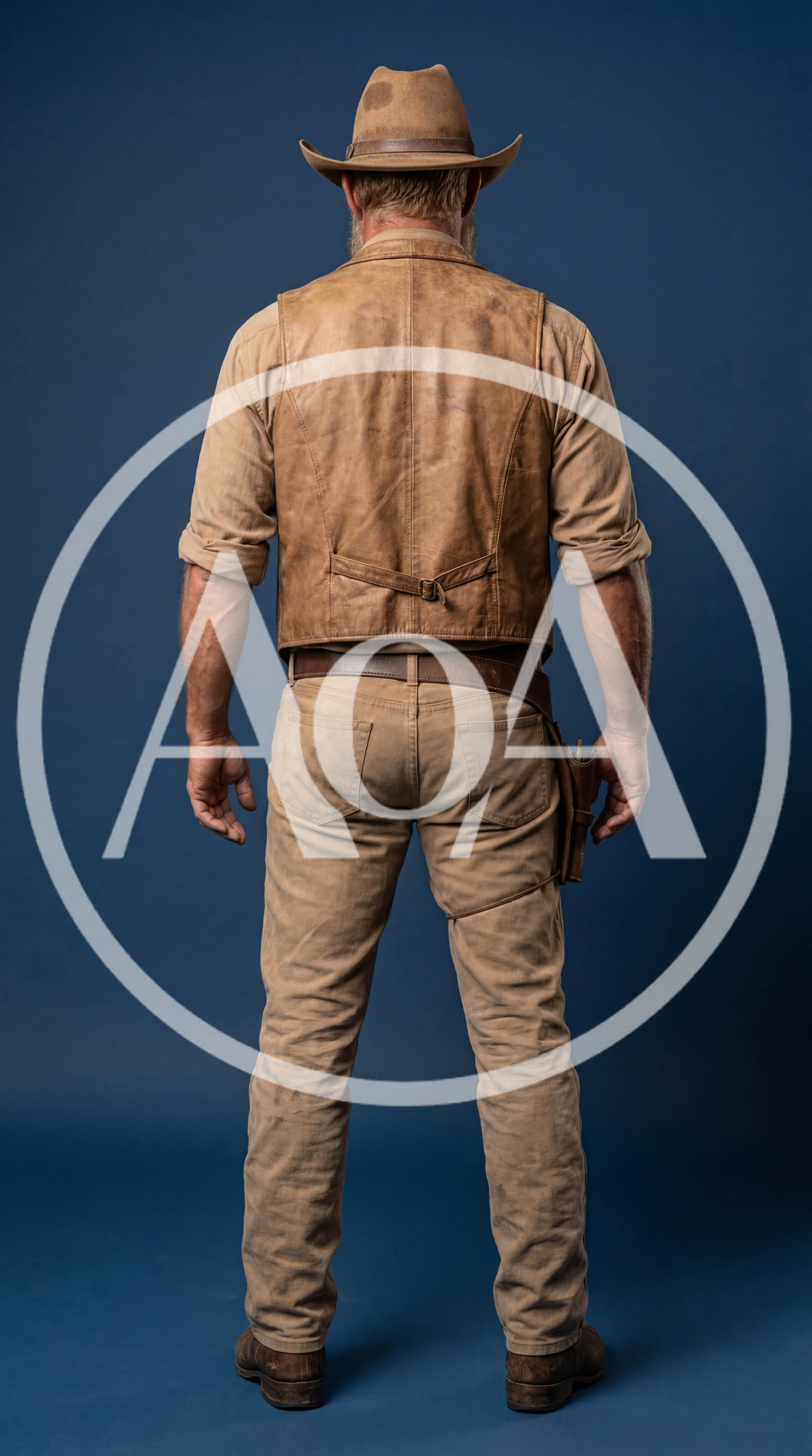 Back View Of A Cowboy In Western Attire