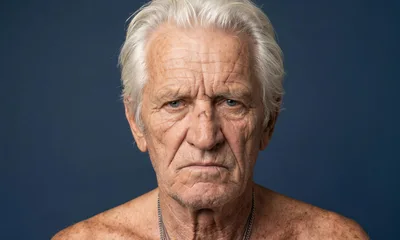 Portrait Of An Elderly Man With A Scar