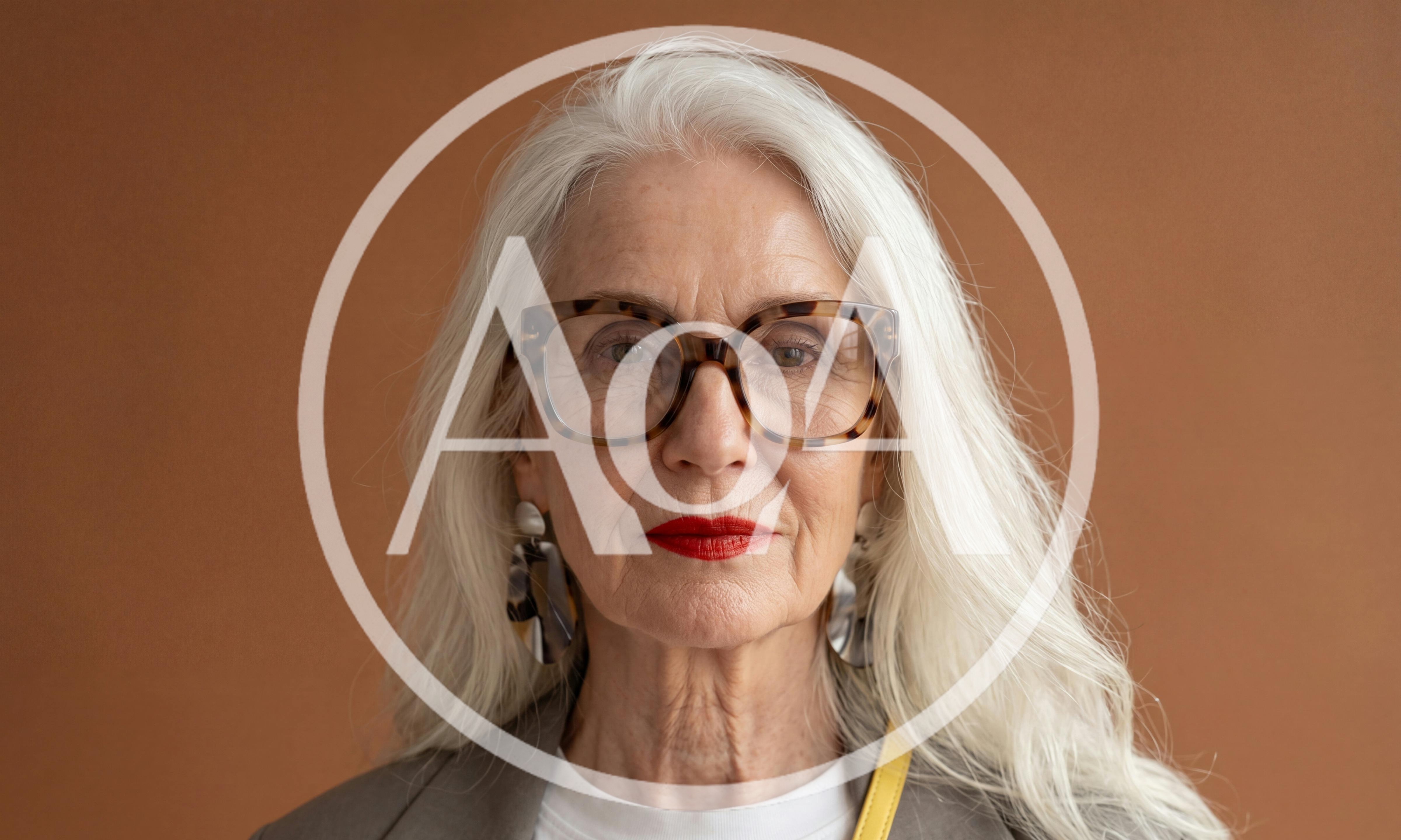 Portrait Of A Sophisticated Senior Woman With White Hair
