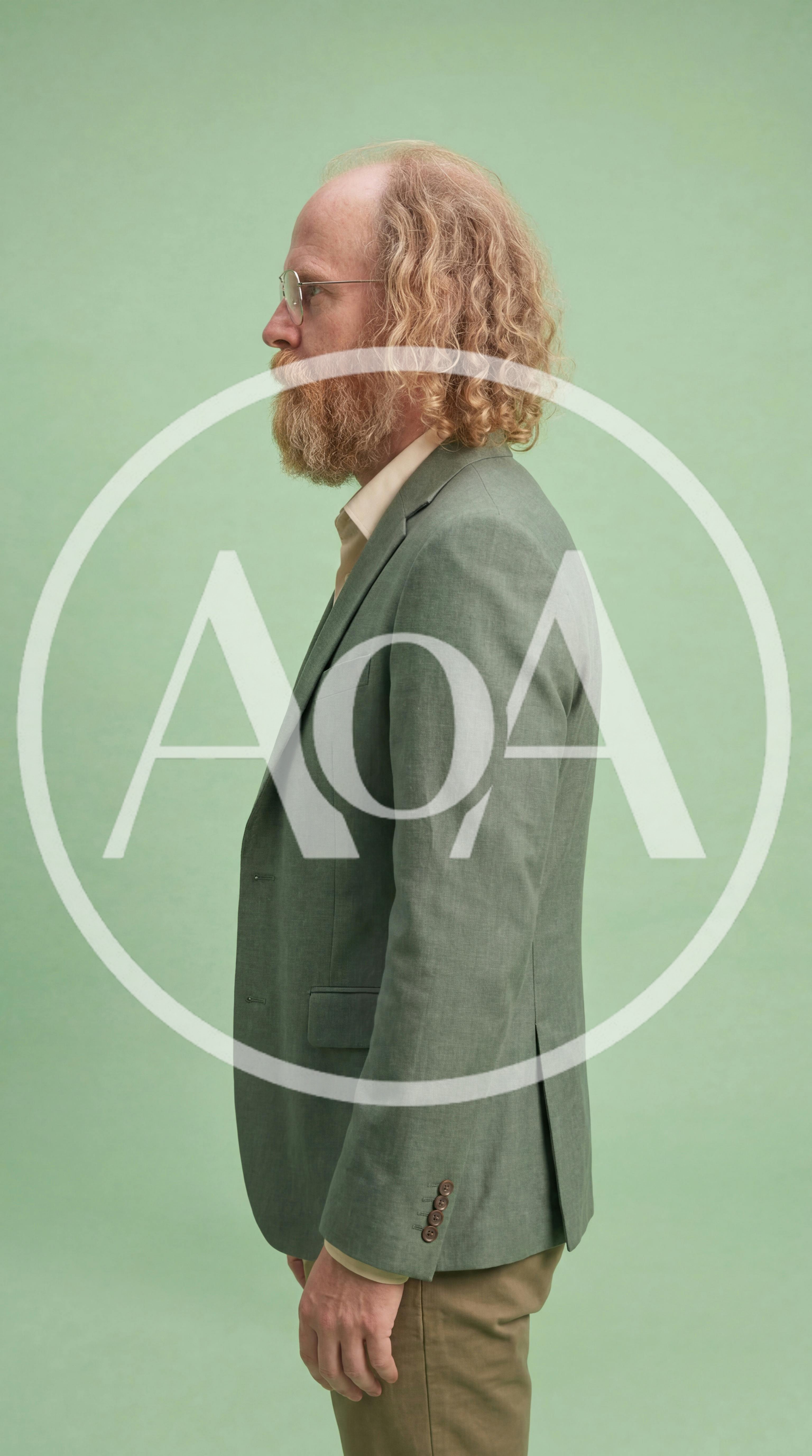 Profile Portrait Of A Middle Aged Man In A Suit