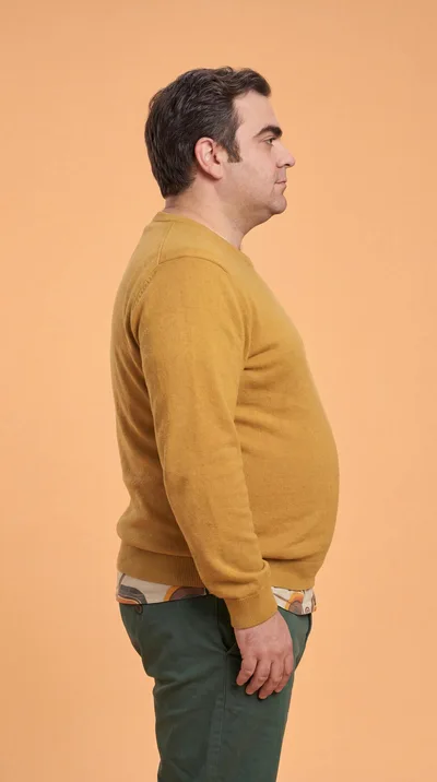 Side Profile Of A Man Wearing A Yellow Sweater