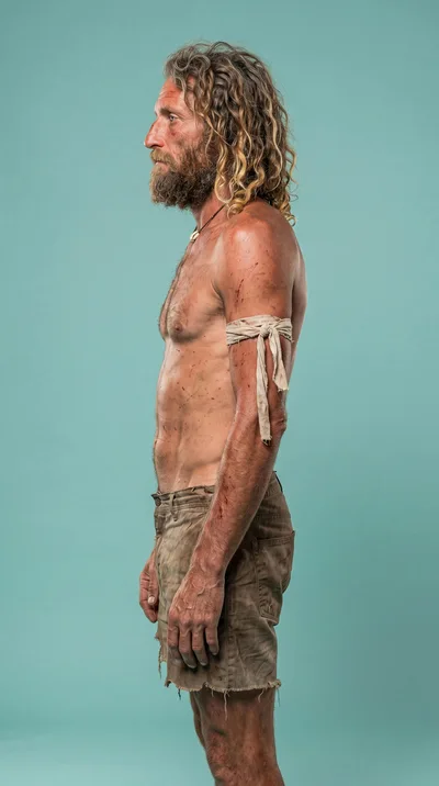 Profile View Of A Rugged Man In Survival Gear