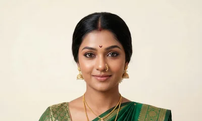 Portrait Of A Traditional Indian Woman In A Saree