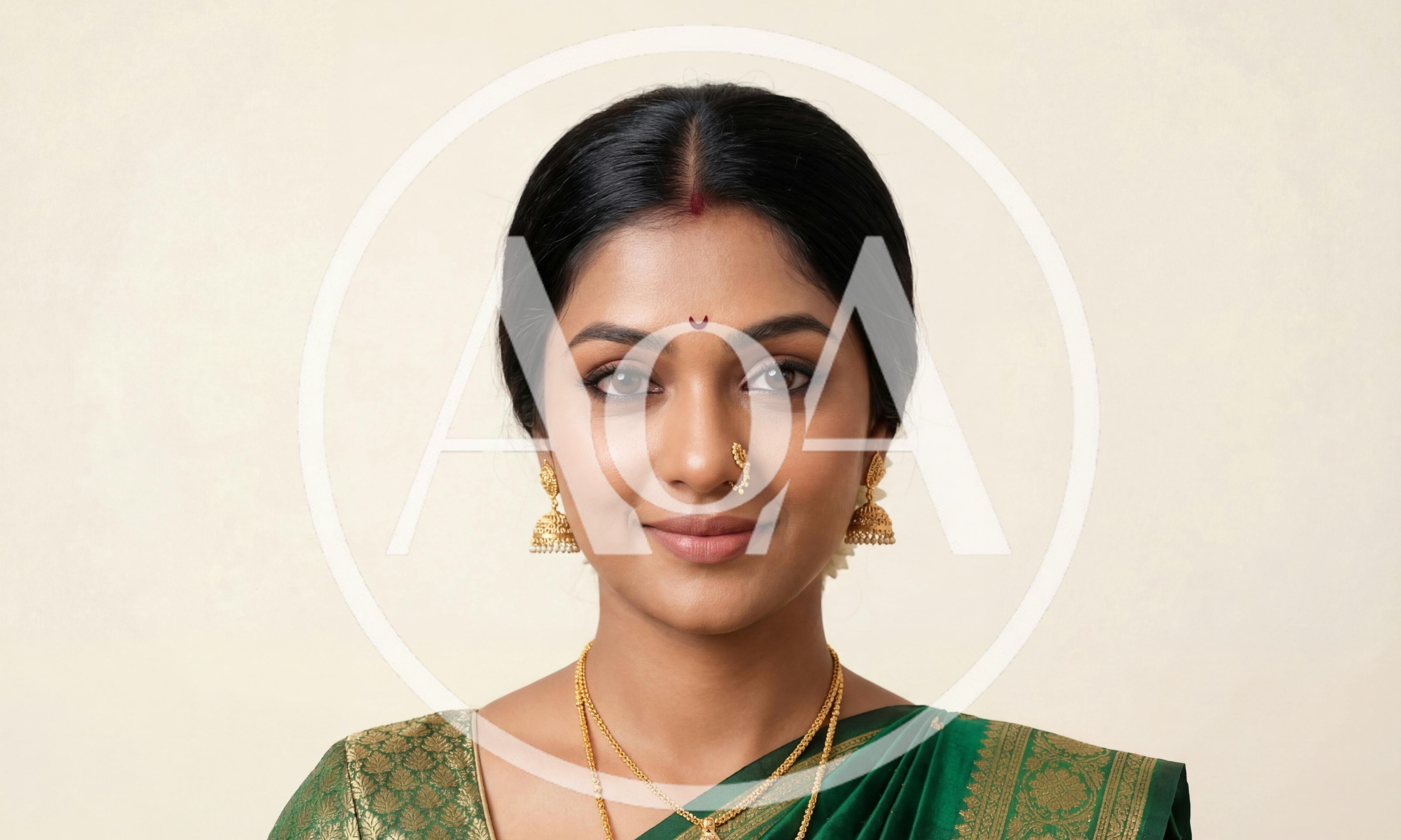 Portrait Of A Traditional Indian Woman In A Saree